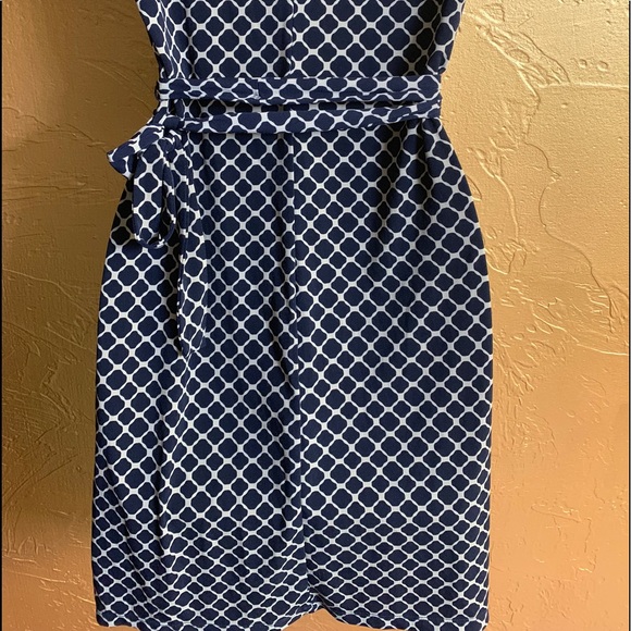 Navy & Cream Dress - Picture 3 of 5